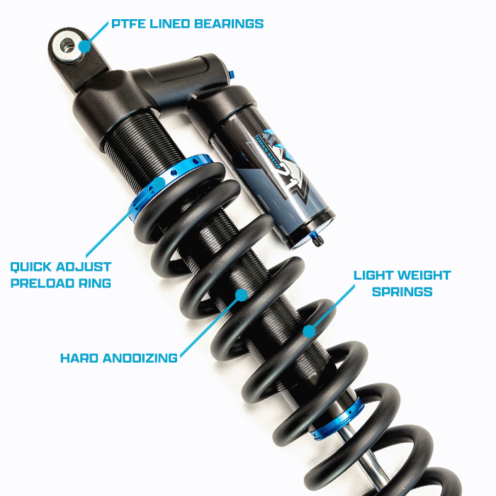 Close-up of shock adjuster